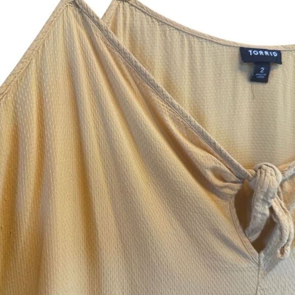 Torrid Yellow Ava Stretch Challis & Sophie Textured Bow Front Swing Cami Lot 2 2 - Picture 11 of 15